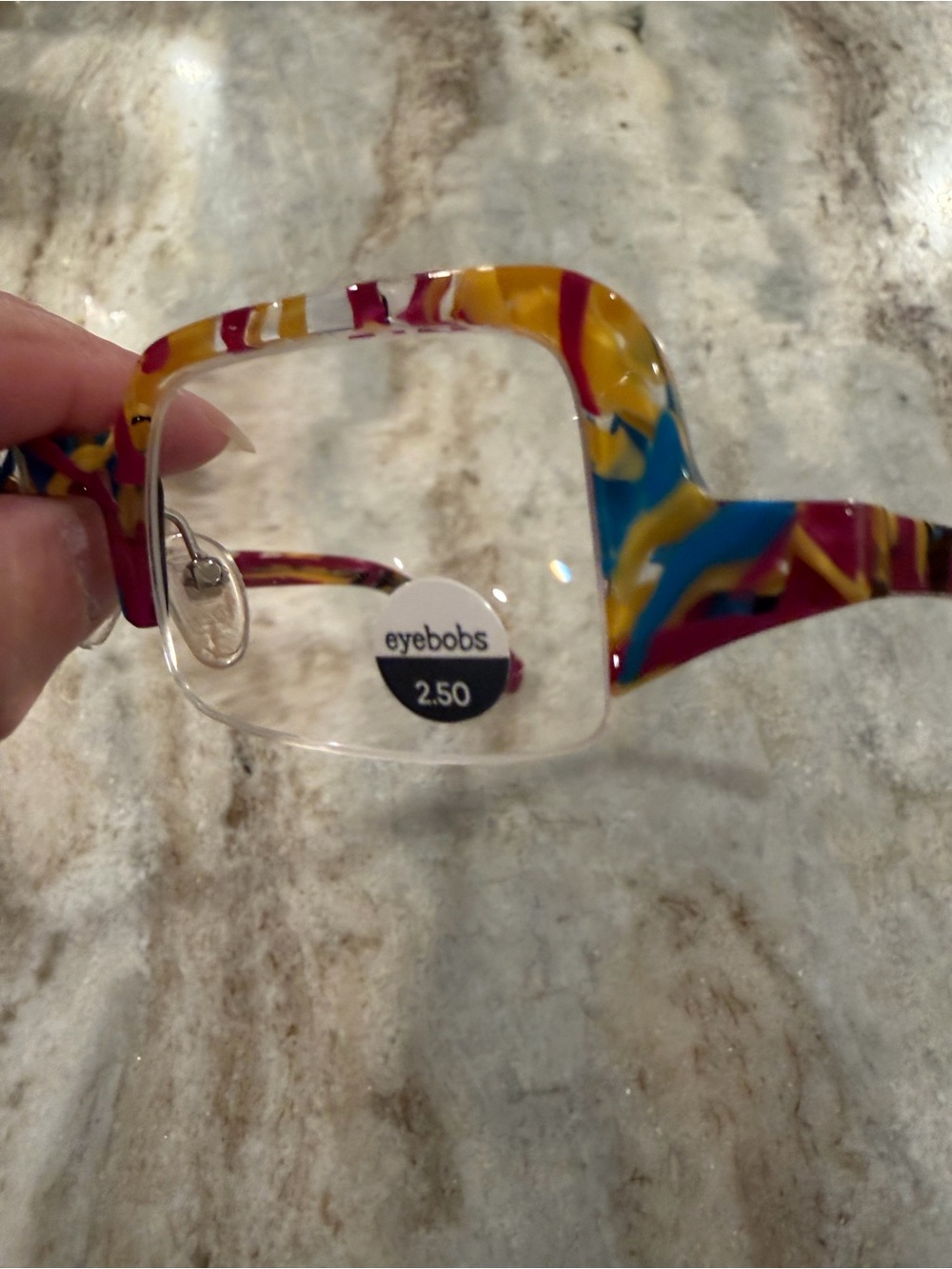 NWT eyebobs Rectangular 2.5 Reading Glasses “WHO NOSE” with branded case - Picture 2 of 8